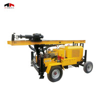 Foreuse hydraulique rotative montée sur remorque de 150 m pour puits d'eau