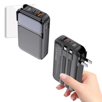 Batterie externe magnétique OEM LOGO 10000mAh haute capacité à charge rapide sans fil avec prise murale AC intégrée 22.5W PD QC Design Sportif