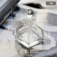 Diffuseur d'arômes LingKa en verre sodocalcique givré gaufré, mini bouteille vide scellée pour parfum et aromathérapie, bouchon de liqueur domestique