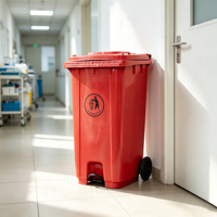 Conteneur à déchets en plastique de qualité commerciale, résistant aux UV, robuste, 360L, pour les travaux d'assainissement et de nettoyage public en extérieur