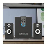 Altavoz Subwoofer Bluetooth, Tarjeta de Audio Bluetooth, Altavoces USB para Computadora de Escritorio, Altavoces Multimedia Activos de Madera 2.1 para Computadora