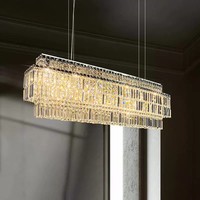Grand lustre moderne de luxe léger pour maisons duplex, luminaire en cristal pour salons ouverts dans les villas, élégant et haut de gamme