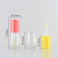 Vente en gros 15ml en forme d'ampoule avec logo personnalisé rose clair jaune mignon brillant à lèvres vide fantaisie tubes avec bouchon à vis de forme ronde