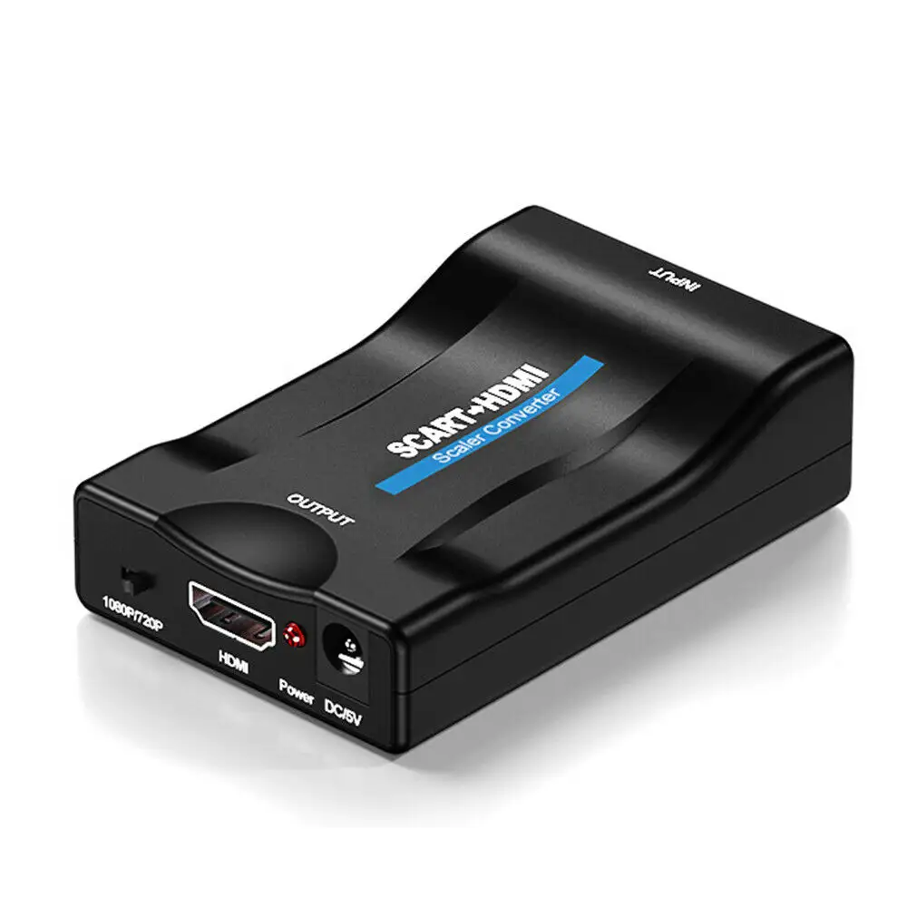 Adaptador de SCART a HDMI, convertidor de Audio y vídeo, HD, TV, DVD, caja, novedad de 2020, gran oferta