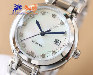 Reloj de Pulsera de Cuarzo Longnes Simple Luxury para Mujer, Acero Inoxidable con Esfera de Diamantes de Imitación, Regalo Perfecto para Damas - Product Image 3