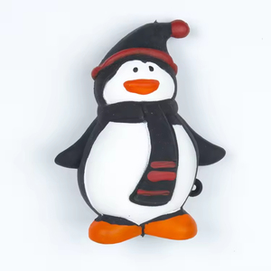 Vente en gros de boules de Noël en PU souple avec LED, jouet à presser en forme de Père Noël et de pingouin pour filles et garçons - Product Image 6