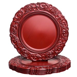 Chargeurs de plaques de charge antiques Chargeurs de serveurs ronds à bord gaufré Plaque réutilisable pour la fête de mariage - Product Image 1