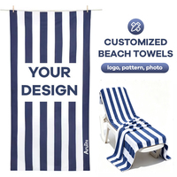 Serviette de plage en coton jacquard rayé de haute qualité, séchage rapide, anti-sable, avec logo personnalisé, idéale pour le spa ou comme cadeau – Meilleure vente