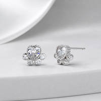 Boucles d'oreilles clous Muweike en argent sterling 925 vermeil avec zircon, motif patte, élégantes pour femme, bijoux raffinés