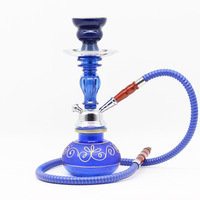 Accessoires pour fumeurs : Mini chicha arabe en verre de 26 cm avec tube unique pour bar
