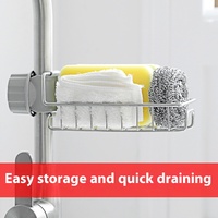 Support de rangement multifonctionnel en acier inoxydable pour robinets de cuisine Panier suspendu Support de vidange de lavage ménager Tissu éponge fonctionnel