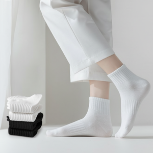 Big Sale on Unisex Mid-Length Casual Fashion <b>Socks</b> Basic <b>White</b> and Black <b>Socks</b> for Men and <b>Women</b> - Product Image 1