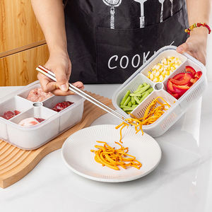 冷蔵庫オーガナイザー電子レンジ安全クリスパー排水ボックスPPプラスチック1.4L食品保存用食事準備容器取り外し可能 - Product Image 4