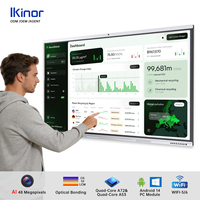 Tableau blanc interactif LCD 4K IKINOR de 65 pouces avec écran tactile Android/OPS, garantie d'un an