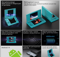 Console de jeu vidéo portable à écran double IPS HD de 4,0 pouces, nouvelle conception, vente chaude, RG DS, batterie de 4000 mAh, 3+32 Go, microphone intégré