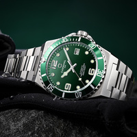 Montre mécanique automatique de luxe CARNIVAL pour homme, boîtier et bracelet en acier inoxydable, cadran en saphir synthétique, résistance à l'eau 50 m pour la plongée