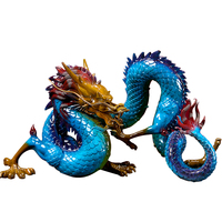 Statue de dragon en bronze moderne avec décoration de table d'art en cuivre plaqué or mascotte en métal technique de coulée gravée pour la décoration de la maison