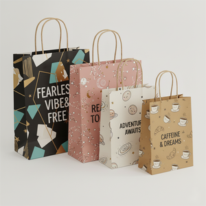 Muestra Gratuita, Bolsa de Papel Kraft con Impresión Flexográfica de Logotipo Personalizado, Bolsa de Papel para Regalos, Ropa y Compras, Hecha a Medida para Vestidos - Product Image 1