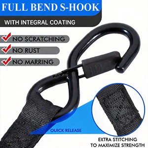 Sangle à cliquet automatique personnalisée rétractable 680 kg en polyester 25 mm pour moto avec crochets en S pour le <span class=keywords><strong>serrage</strong></span> <span class=keywords><strong>de</strong></span> cargaison - Product Image 2