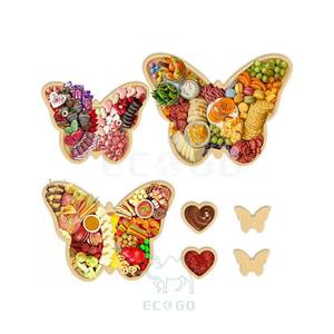 Plateau de service en bambou bio ECO GO, robuste et durable, avec 2 coupelles à sauce et 2 compartiments DIY - Product Image 6