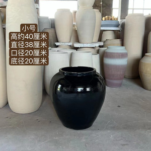 Olla de cerámica grande negra <span class=keywords><strong>para</strong></span> uso en el suelo, jarrón decorativo <span class=keywords><strong>para</strong></span> vestíbulo de Hotel, vajilla <span class=keywords><strong>para</strong></span> restaurante, patio, adornos de Villa - Product Image 2