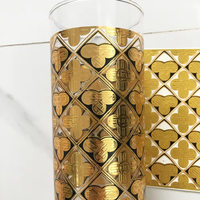 Calcomanías de Transferencia de Agua Impresas en Serigrafía con Lámina de Oro PVD de Alta Temperatura, Papel Blanco, Logotipo Personalizado, Frascos de Vidrio, Tazas, Decoración del Hogar