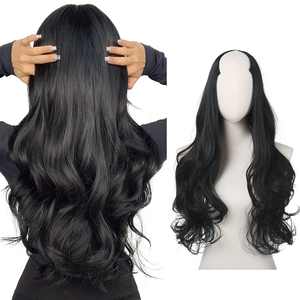 SARLA Extensioni per <span class=keywords><strong>capelli</strong></span> ricci a U (U-Part) da 26 pollici in fibra sintetica bionda naturale 3/4 con clip, effetto ombré, per donne bianche - Product Image 1