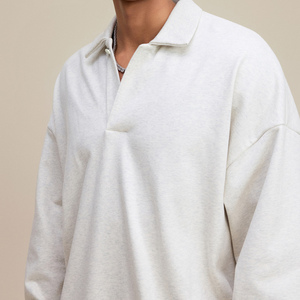 <span class=keywords><strong>Felpa</strong></span> <span class=keywords><strong>Polo</strong></span> Unisex a Maniche Lunghe in Cotone Pesante, Tinta Unita, per Vendita all'Ingrosso - Product Image 6