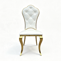 Chaise de banquet commerciale en acier inoxydable doré, dossier en forme d'éventail, haut de gamme, pour hôtels et réceptions