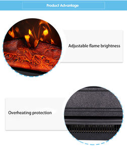 Cheminée électrique moderne avec cheminée en <span class=keywords><strong>bois</strong></span> massif, poêle autoportant design pour décoration intérieure dans le salon - Product Image 2