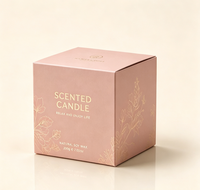 Boîte cadeau personnalisée de luxe pour bougie parfumée, boîte en papier mat avec fermeture magnétique, impression florale dorée, emballage pour bougie en cire de soja, décoration pour la maison