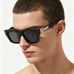 Gafas <span class=keywords><strong>de</strong></span> Sol Cuadradas con Marco Grueso, Estilo Artista Vintage 2026, para Hombre y Mujer, con Remaches, Estilo <span class=keywords><strong>Londres</strong></span>, Metálicas, <span class=keywords><strong>de</strong></span> Lujo, <span class=keywords><strong>de</strong></span> Diseñador - Product Image 3