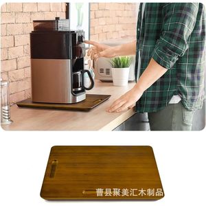 ฐานวางเครื่องชงกาแฟไม้ไผ่ 40x25 ซม. ที่วางแบบเลื่อนได้สำหรับใช้บนเคาน์เตอร์ครัว - Product Image 4