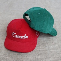 Casquettes de baseball unisexes à 5 panneaux en velours côtelé, personnalisées avec logo brodé, de haute qualité, pour l'hiver, style streetwear décontracté, à visière incurvée, vente en gros