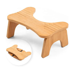 Bamboo Toilet <b>Stool</b> Non Slip Foldable <b>Bathroom</b> Step For Kids And Adults Minimalist Design Eco Friendly Wood Construction - Product Image 5