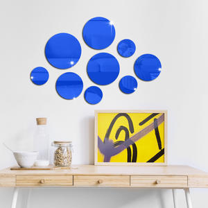 Juego de 9 pegatinas de espejo acrílico 3D redondas para pared, decoración de pared para dormitorio, sala de estar, fondo de TV, pegatinas de espejo para pared - Product Image 6