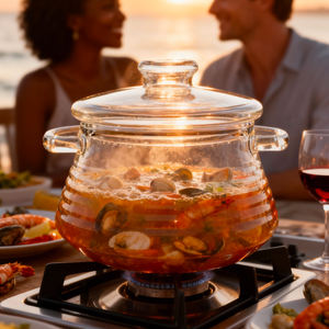 Olla de Cocina de Vidrio de Borosilicato de Alta Calidad Hecha <span class=keywords><strong>a</strong></span> Mano de 3000 oz (118.3 oz), Nuevo Diseño, para Reuniones al Aire Libre, Fiestas, Gran Capacidad - Product Image 2