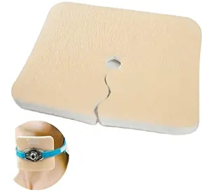 High Absorbent Tracheostomy Laryngeal Operation Waterproof Sterile Foam Dressing With Key Hole Opening