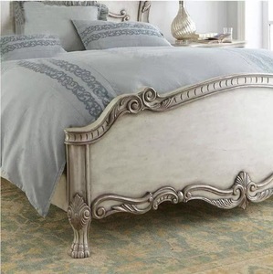 Französisches Vintage-Holzbett mit Schnitzereien, 1,8-Meter-Doppelbett für Schlafzimmer, Europäischer Stil, Anpassbar. - Product Image 4