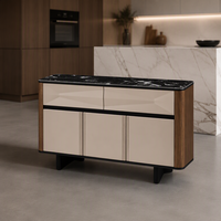 Table console moderne haut de gamme en marbre pour salon et salle à manger, fabriquée à la main en Italie, avec armoire de rangement personnalisée de grande capacité