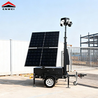 Système de caméra de surveillance CCTV sur remorque à panneaux solaires pliables et rotatifs, alimentation solaire mobile haute efficacité pour la surveillance de sécurité à distance