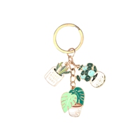 Porte-clés breloque émail plaqué or, ensemble tournesol, abeille, papillon, multi-pendentifs, motif floral naturel, cadeau pour femme, vente en gros