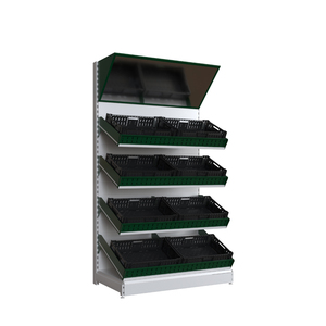 Giá rẻ highbright Kim Loại hiển thị đứng thương mại tường đơn vị trái cây rau hiển thị giá kệ - Product Image 5