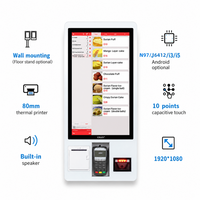 Solución de Autopago para Restaurantes, Terminal de Quiosco Táctil de Pared, Sistema POS de Pago de Autoservicio con Impresora y Lector de Códigos QR