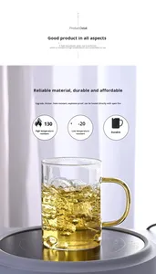 Tasses à <span class=keywords><strong>eau</strong></span> en <span class=keywords><strong>verre</strong></span> épaissi, six couleurs, poignées latérales, tasse à café résistante à la chaleur avec poignée - Product Image 6