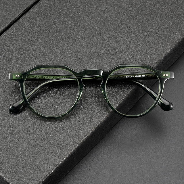 8097 Manufacturer Wholesale Acetate Retro Unisex Acetate Glasses Optical Eyeglass Frames