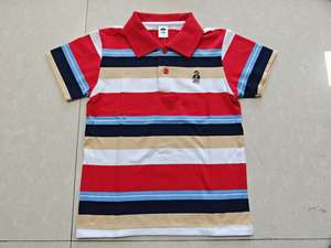 <span class=keywords><strong>Camicia</strong></span> di Polo per bambini di grandi dimensioni su misura per bambini maglietta estiva in cotone <span class=keywords><strong>a</strong></span> <span class=keywords><strong>maniche</strong></span> <span class=keywords><strong>corte</strong></span> con risvolto <span class=keywords><strong>a</strong></span> strisce su misura - Product Image 6
