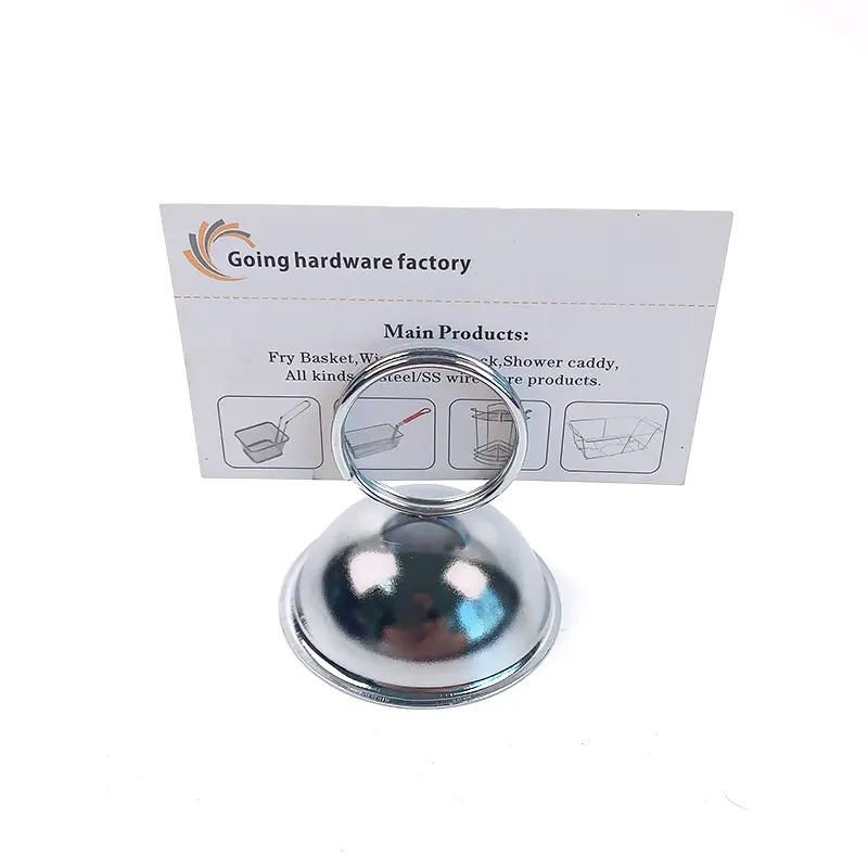 Foodservice Ring-Clip Table Number Holder Number Stand Chrome place cards holder Menu Card Holder with Weighted Base