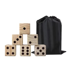Set di Dadi Giganti in Legno per Esterni con Borsa Portaoggetti e Fogli Segnapunti, Gioco per Feste in Famiglia, Gioco da Giardino, Giocattolo Estivo da Spiaggia per Bambini - Product Image 5