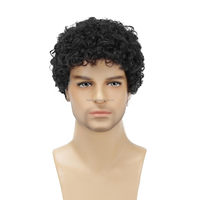 Perruque Afro Synthétique Réglable et Moelleuse pour Hommes et Femmes, Idéale pour Cosplay, Anime, Fêtes d'Halloween, Perruques Fantaisie Amusantes, Transparente, Petite Taille 150%